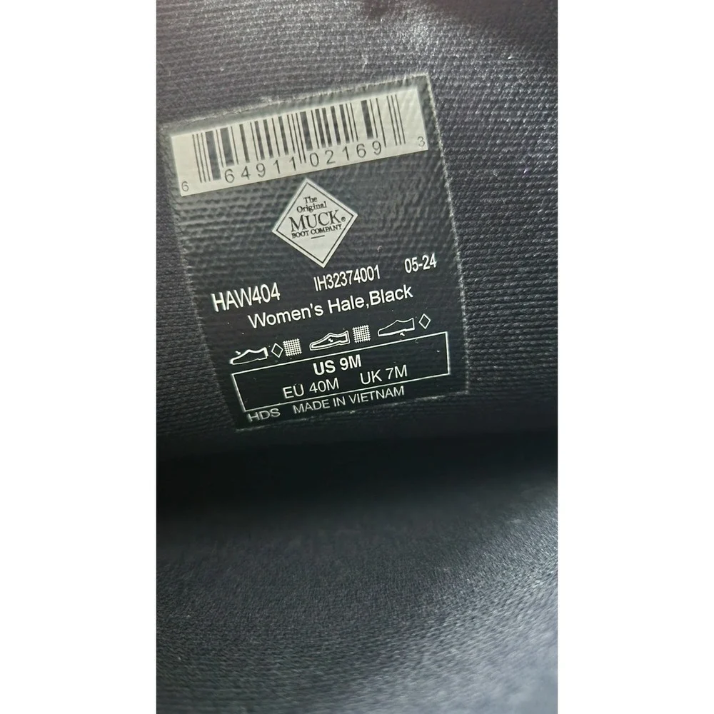 Muck Hale Women's Waterproof Rubber Boots Black & Pink Size 9 • Outdoor Wear